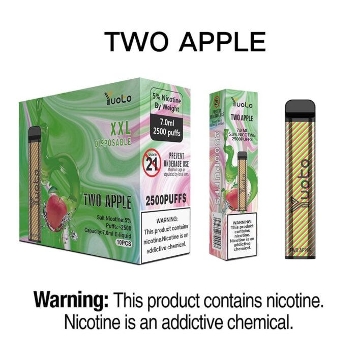 Yuoto Disposable Vape Two Apple 2500 Puffs