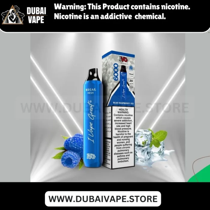 BLUE RASPBERRY ICE IVG REGAL 6000 PUFFS BLUE RASPBERRY ICE IVG REGAL 6000 PUFFS