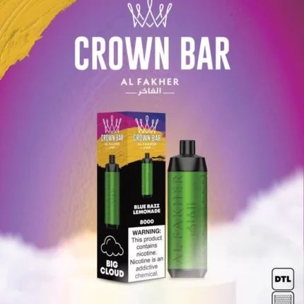 Al Fakher CROWN BAR Disposable Vape 8000 puffs Blue Razz Lemonade