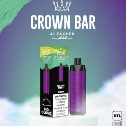 Al Fakher CROWN BAR Disposable Vape 8000 puffs Grape Mint