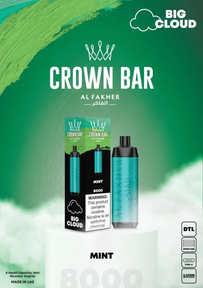 Al Fakher CROWN BAR Disposable Vape 8000 puffs Mint