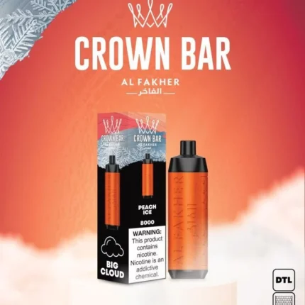 Al Fakher CROWN BAR Disposable Vape 8000 puffs Peach Ice