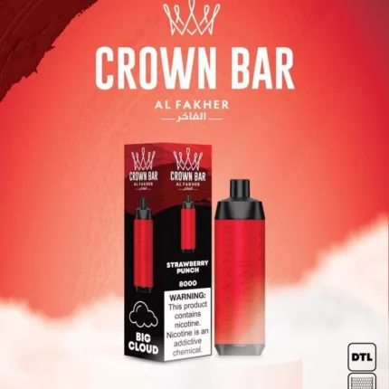 Al Fakher CROWN BAR Disposable Vape 8000 puffs Strawberry Punch