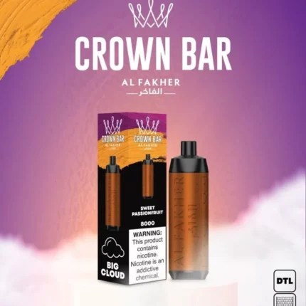 Al Fakher CROWN BAR Disposable Vape 8000 puffs Sweet Passion Fruit
