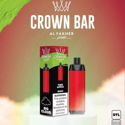 Al Fakher CROWN BAR Disposable Vape 8000 puffs Two Apple