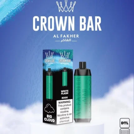 Al Fakher CROWN BAR Disposable Vape 8000 puffs White Flash