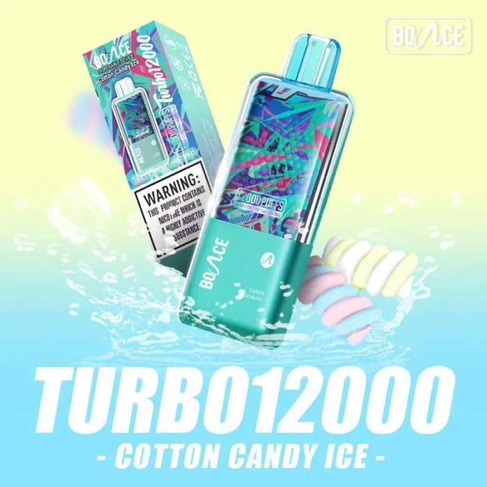 Turbo 12000 Puffs Cotton Candy Ice Disposable Vape in Dubai UAE