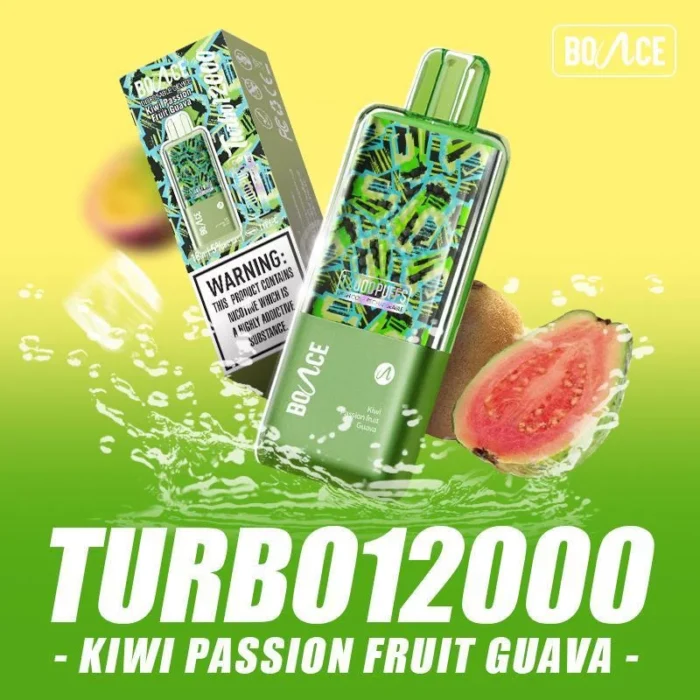 Turbo 12000 Puffs Kiwi Passion Fruit Guava Disposable Vape in Dubai UAE