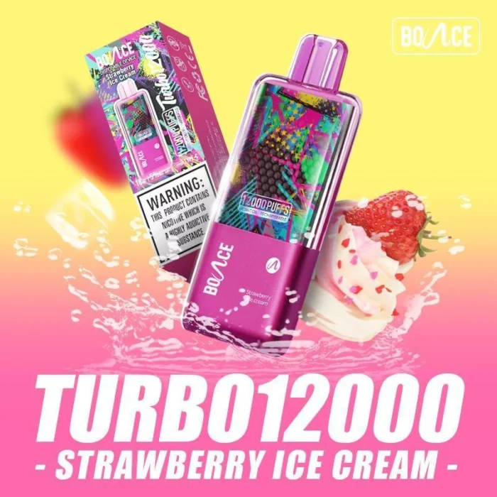 Turbo 12000 Puffs Strawberry Ice Cream Disposable Vape in Dubai UAE