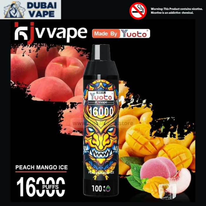 Yuoto KJV 12000 Puffs Disposable Vape Peach Mango Ice Dubai Vape