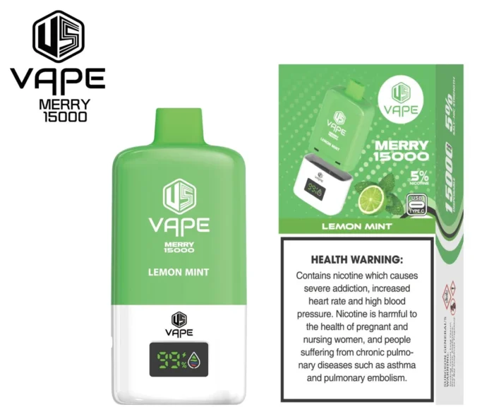 merry vape 15000 disposable lemon mint (3)