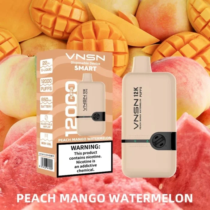 vnsn disposable device 12000 puffs Peach mango Watermelon Flavour