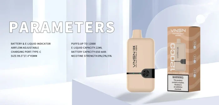 vnsn disposable device 12000 puffs Peach mango Watermelon Parameters