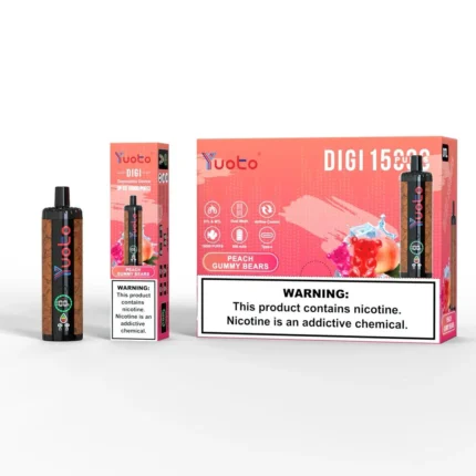 Yuoto Digi 15,000 Puffs Disposable Vape Peach Gummy Bears