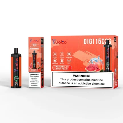 Yuoto Digi 15,000 Puffs Disposable Vape Watermelon Sour Peach