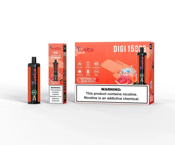 Yuoto Digi 15,000 Puffs Disposable Vape Watermelon Sour Peach Yuoto Digi 15,000 Puffs Disposable Vape Watermelon Sour Peach