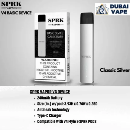 SPRK VAPOR V4 DEVICE CLASSIC SILVER IN DUBAI