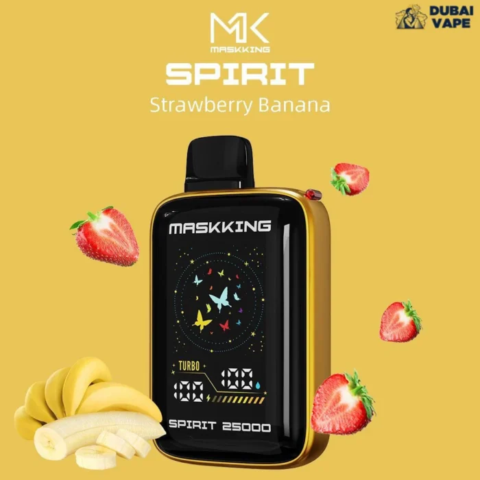 MASKKING Spirit 25000 Puffs 50MG Disposable Vape in Dubai Strawberry Banana MASKKING Spirit 25000 Puffs 50MG Disposable Vape in Dubai Strawberry Banana
