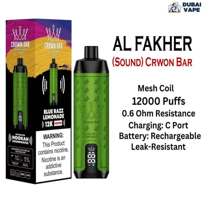The New Al Fakher 12000 Puffs Shisha Hookah Vape - Al Fakher 12k Puffs Blue razz lemonade The New Al Fakher 12000 Puffs Shisha Hookah Vape - Al Fakher 12k Puffs Blue razz lemonade