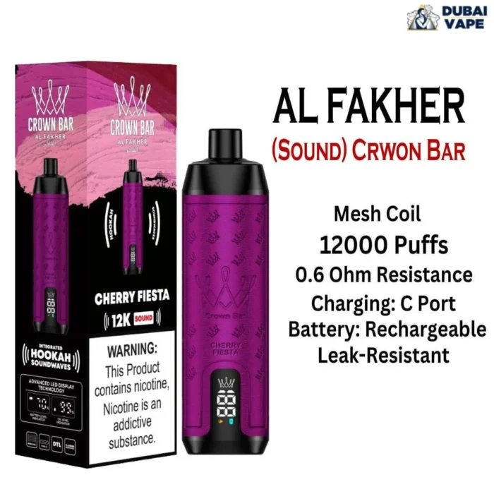 The New Al Fakher 12000 Puffs Shisha Hookah Vape - Al Fakher 12k Puffs Cherry fiesta The New Al Fakher 12000 Puffs Shisha Hookah Vape - Al Fakher 12k Puffs Cherry fiesta
