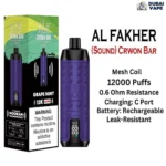The New Al Fakher 12000 Puffs Shisha Hookah Vape - Al Fakher 12k Puffs Grape Mint