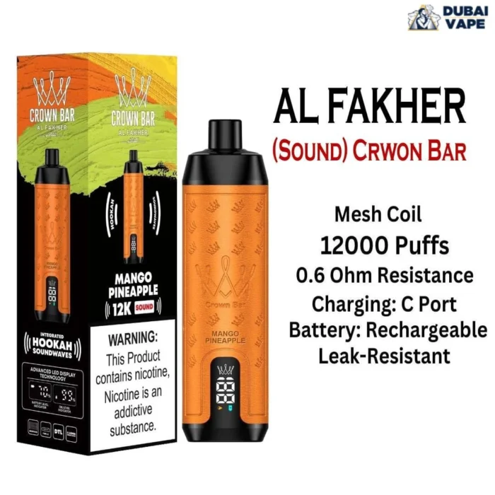 The New Al Fakher 12000 Puffs Shisha Hookah Vape - Al Fakher 12k Puffs Mango Pine apple The New Al Fakher 12000 Puffs Shisha Hookah Vape - Al Fakher 12k Puffs Mango Pine apple