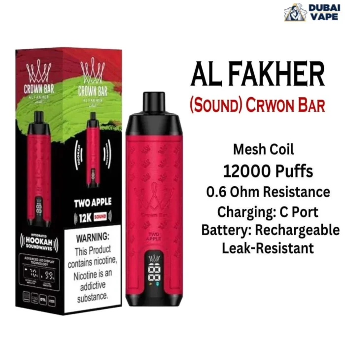 The New Al Fakher 12000 Puffs Shisha Hookah Vape - Al Fakher 12k Puffs two apple flavour The New Al Fakher 12000 Puffs Shisha Hookah Vape - Al Fakher 12k Puffs two apple flavour