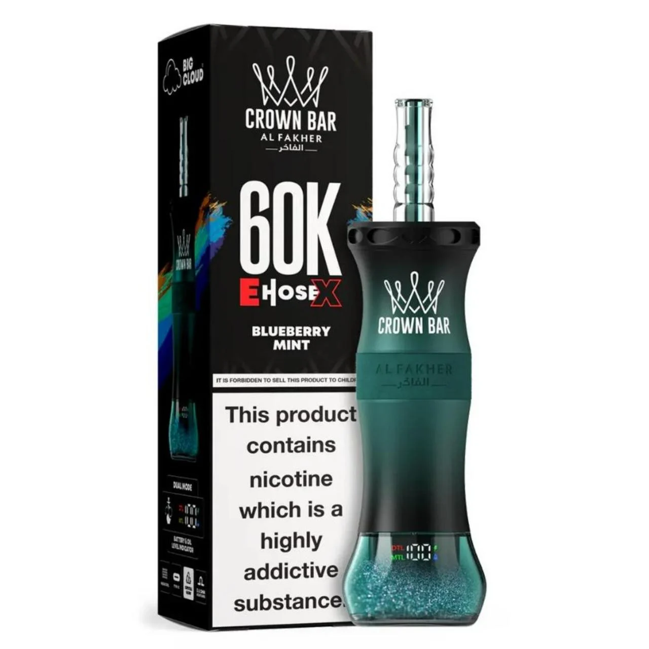 Al_Fakher_Crown_Bar_E_Hose_X_60K_Puff_Disposable_Blueberry_Mint__39052.1774978844.webp