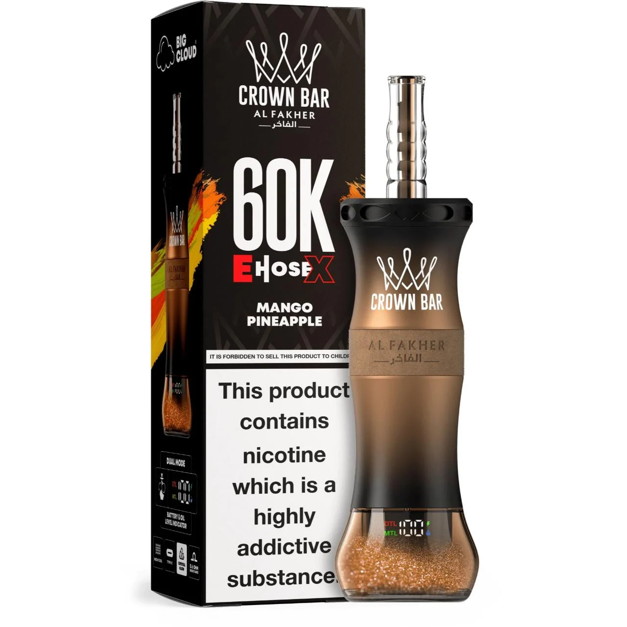 Al_Fakher_Crown_Bar_E_Hose_X_60K_Puff_Disposable_Mango_Pineapple__60458.1773352973.webp